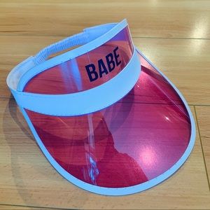 BABE bright neon pink chic sun visor beachwear
